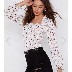 Nasty gal square neck blouse